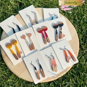 Wooden resin earrings